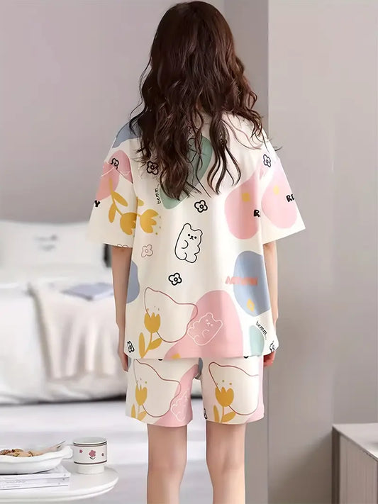 Korean Night Suit|| Lightweight Printed Set || Soft & Comfy Sleepwear for Girls & Women