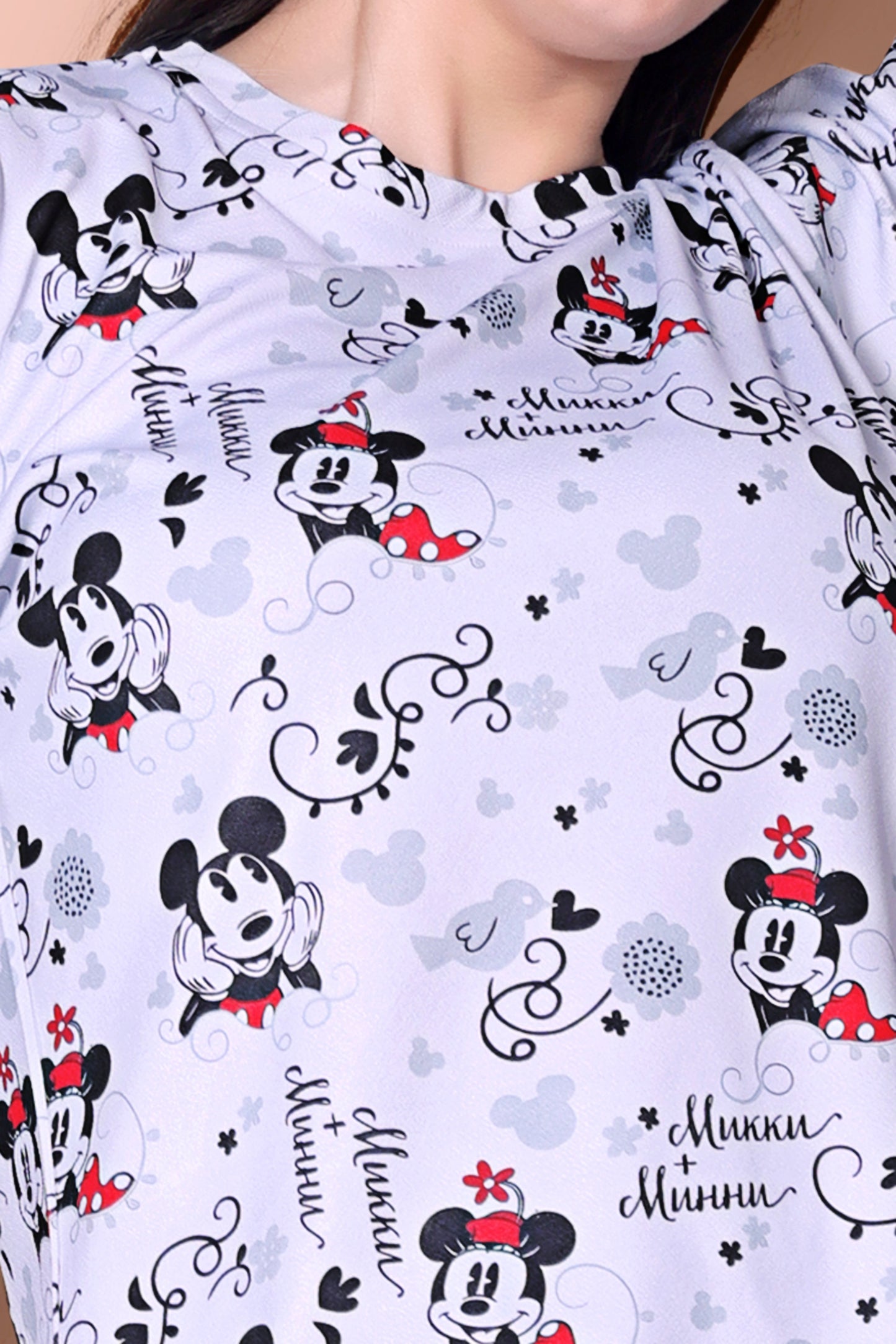 Women's Printed Top With Short