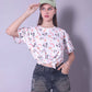 Drop Shoulder Women Cotton Blend Round Neck T-shirt (Minnie Mouse)