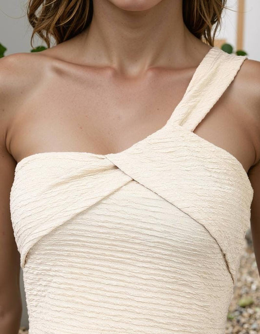 Classic Neutral One-Shoulder Top