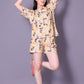Women's Printed Top With Short (MICKEY YELLOW)
