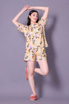 Women's Printed Top With Short (MICKEY YELLOW)