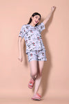 Women's Printed Top With Short