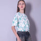 Drop Shoulder Women Cotton Blend Round Neck T-shirt (Green)