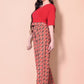 Printed Plazzo With V-Neck Plain Top