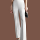 Women Regular Fit  Cotton Blend Trousers (White)