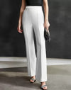 Women Regular Fit  Cotton Blend Trousers (White)