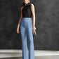 Women Regular Fit  Cotton Blend Trousers (Sky Blue)