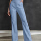 Women Regular Fit  Cotton Blend Trousers (Sky Blue)
