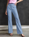 Women Regular Fit  Cotton Blend Trousers (Sky Blue)