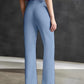 Women Regular Fit  Cotton Blend Trousers (Sky Blue)