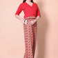 Printed Plazzo With V-Neck Plain Top