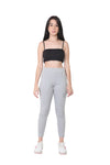 TYKUN Women Solid Track Pants (Light Grey)