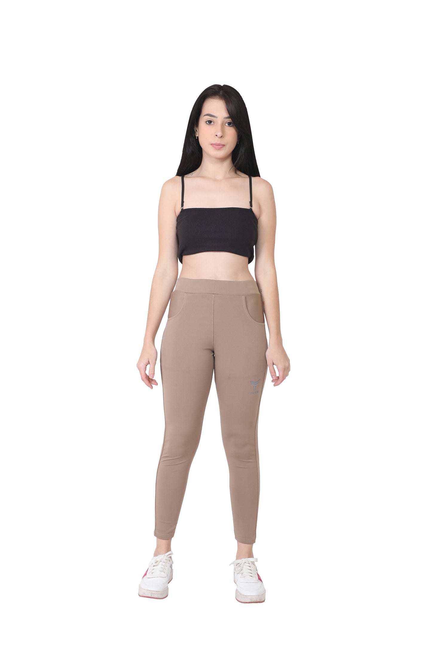 TYKUN Women Solid Track Pants (Chiku)
