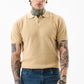 Men’s Textured Beige Polo T-Shirt