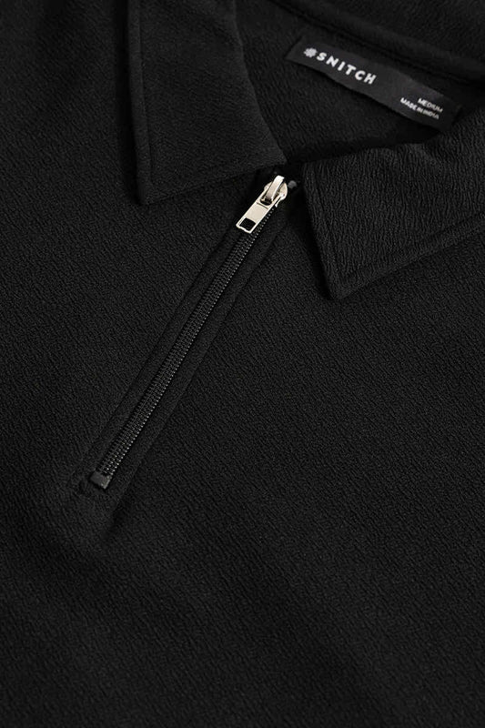 Men’s  Half Sleeve Polo T-Shirt with Zip Collar