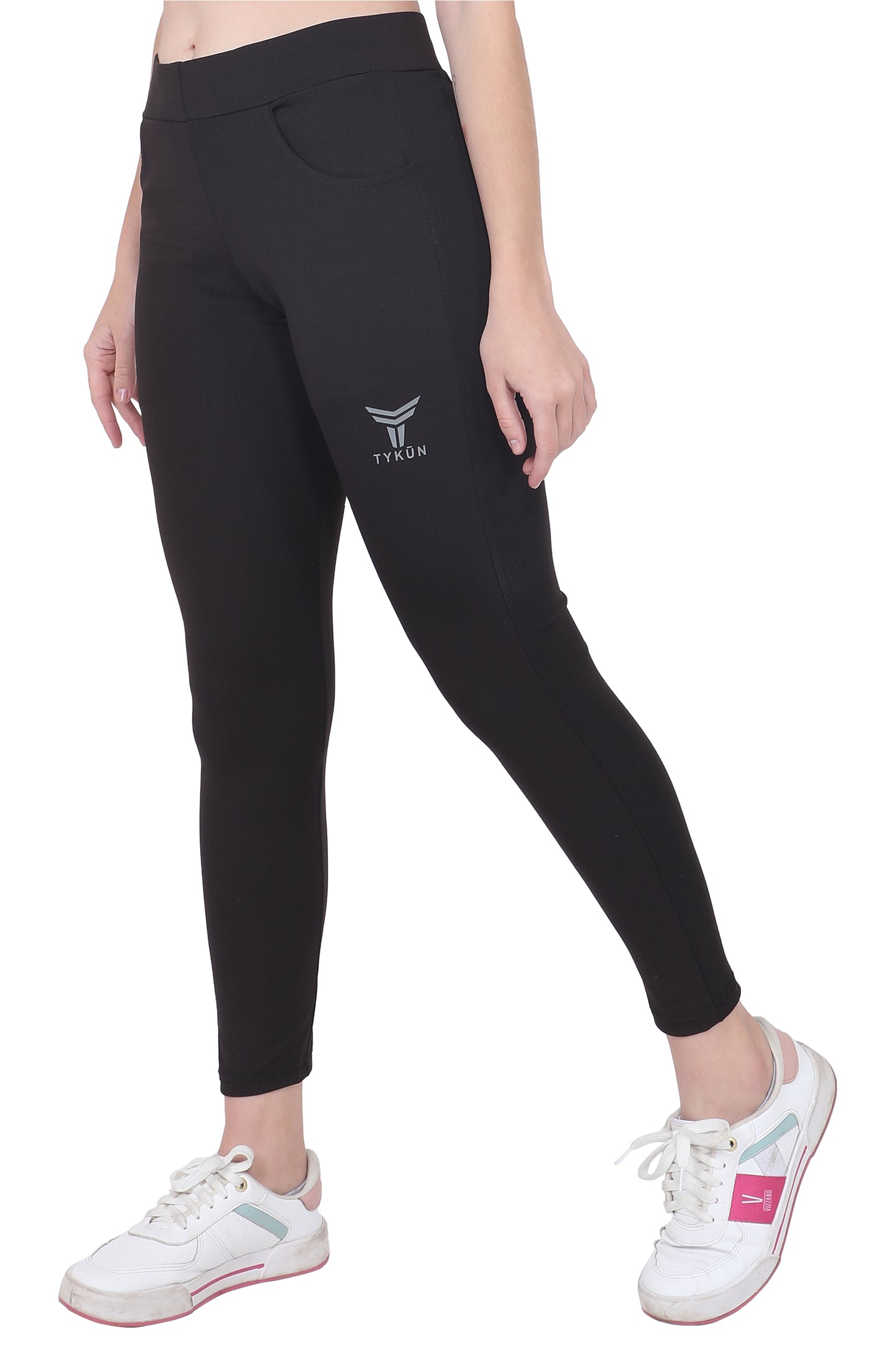 TYKUN Women Solid Track Pants (Black)