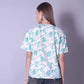 Drop Shoulder Women Cotton Blend Round Neck T-shirt (Green)