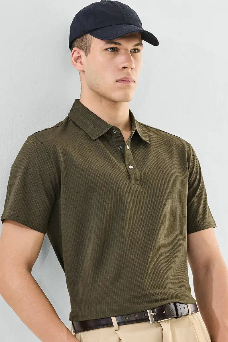 Snap Button Regular Fit Polo T-Shirt