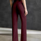 Women Regular Fit  Cotton Blend Trousers (Maroon)
