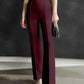 Women Regular Fit  Cotton Blend Trousers (Maroon)