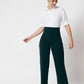 Women Regular Fit  Cotton Blend Trousers (Dark Green)
