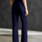 Women Regular Fit  Cotton Blend Trousers  Navy Blue)