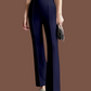 Women Regular Fit  Cotton Blend Trousers  Navy Blue)