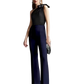 Women Regular Fit  Cotton Blend Trousers  Navy Blue)