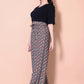 Black Printed Plazzo With V-Neck Plain Top