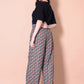Black Printed Plazzo With V-Neck Plain Top