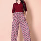 Maroon Printed Plazzo With V-Neck Plain Top (Copy)