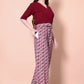 Maroon Printed Plazzo With V-Neck Plain Top (Copy)