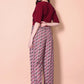 Maroon Printed Plazzo With V-Neck Plain Top (Copy)