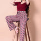 Maroon Printed Plazzo With V-Neck Plain Top (Copy)