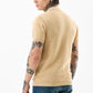 Men’s Textured Beige Polo T-Shirt