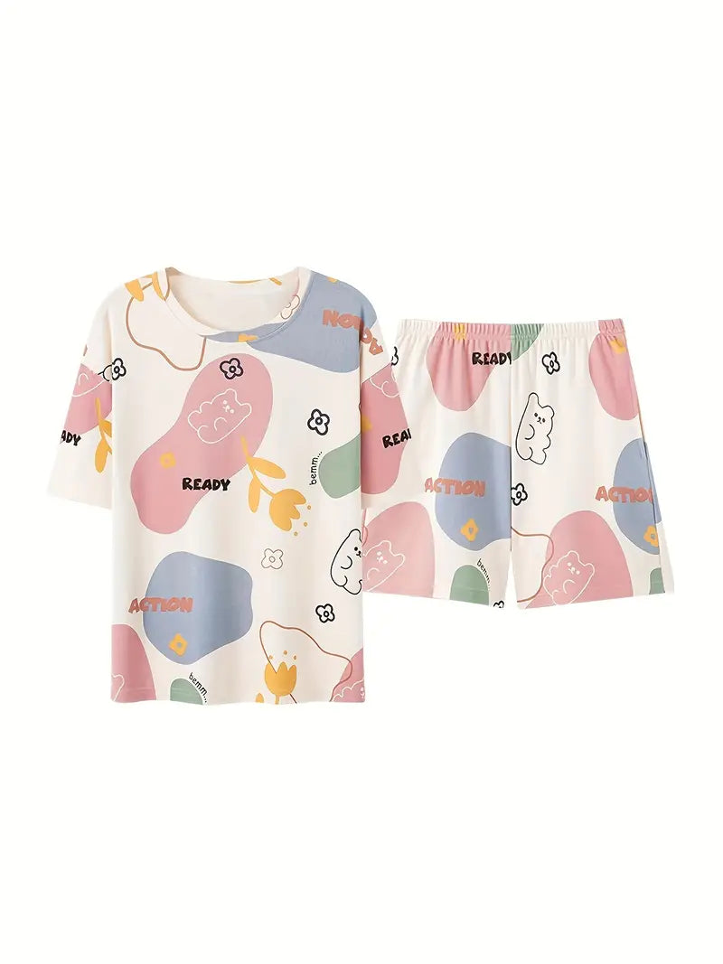 Korean Night Suit|| Lightweight Printed Set || Soft & Comfy Sleepwear for Girls & Women