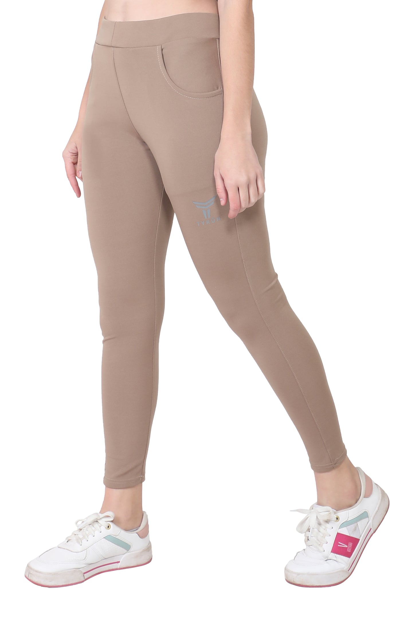 TYKUN Women Solid Track Pants (Chiku)