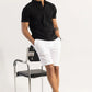 Men’s Black Textured Polo T-Shirt