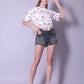 Drop Shoulder Women Cotton Blend Round Neck T-shirt (Minnie Mouse)