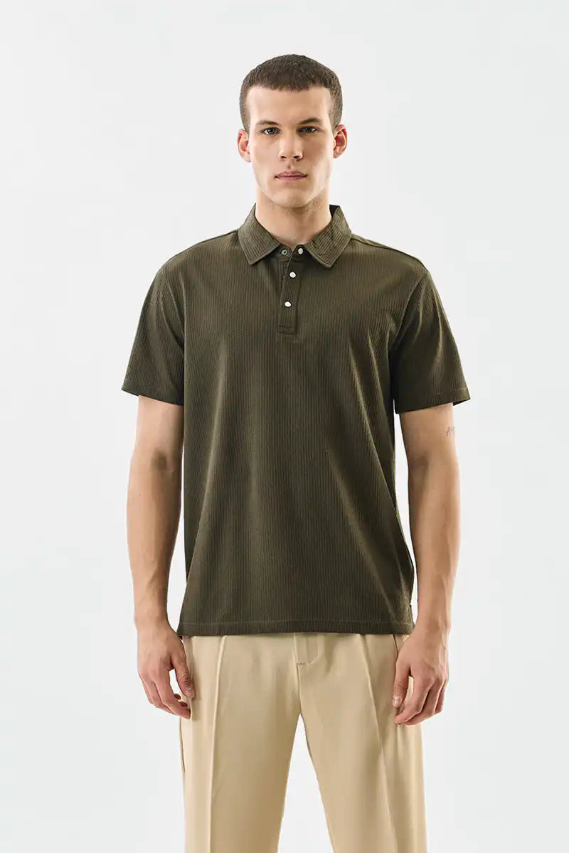 Snap Button Regular Fit Polo T-Shirt