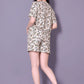 Women's Printed Top With Short (White)