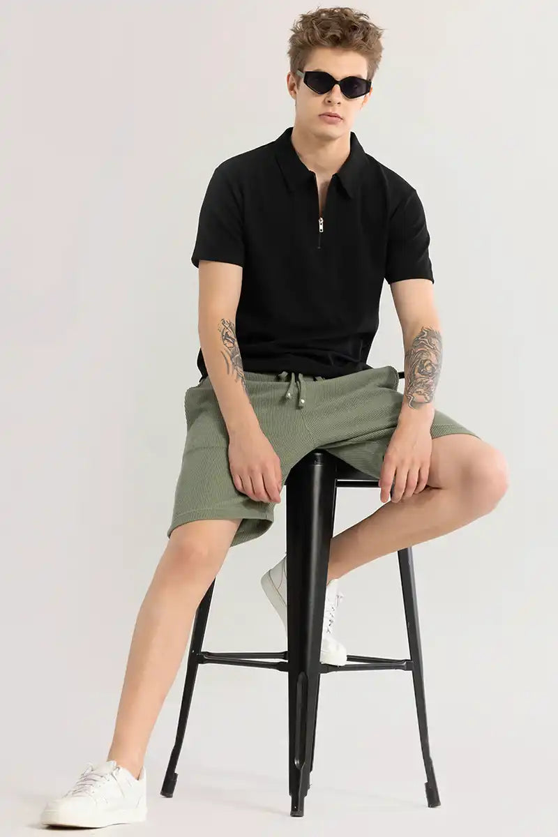 Men’s  Half Sleeve Polo T-Shirt with Zip Collar