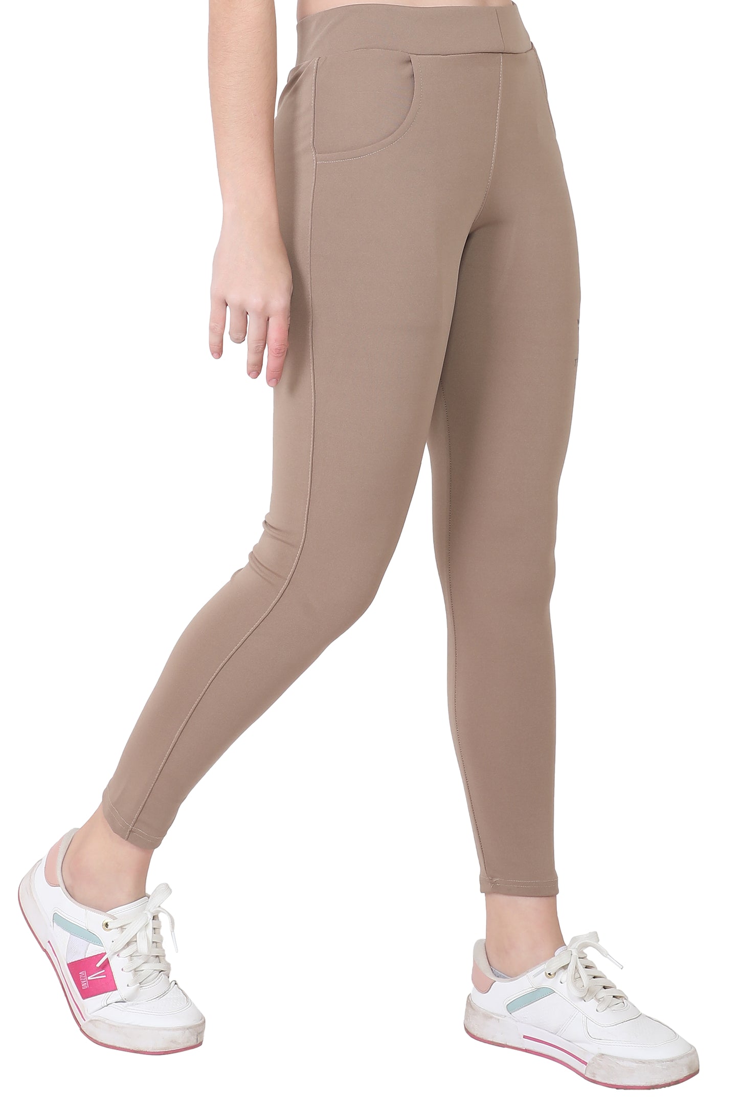 TYKUN Women Solid Track Pants (Chiku)