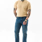 Men’s Textured Beige Polo T-Shirt