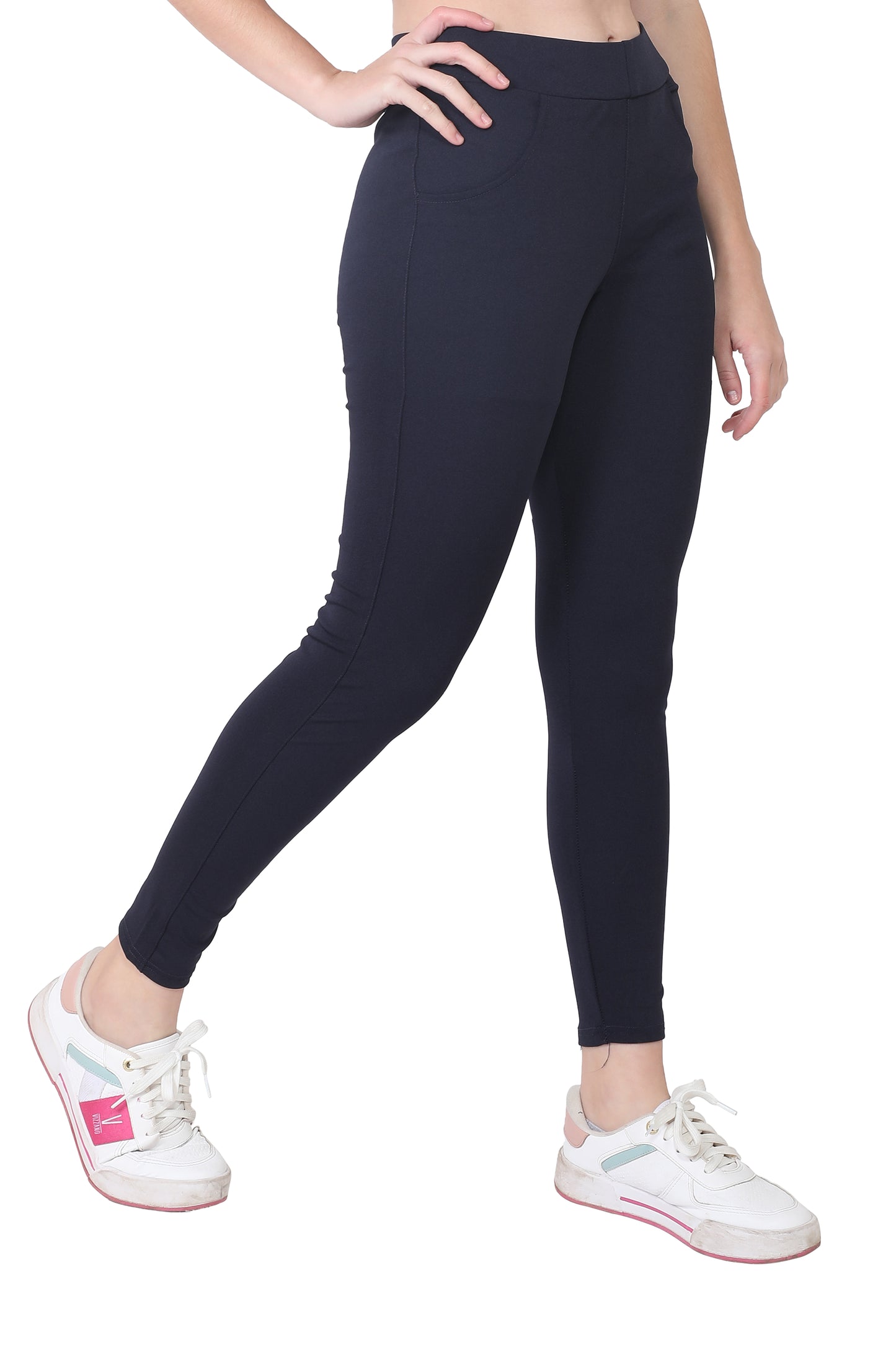 TYKUN Women Solid Track Pants (Navy)