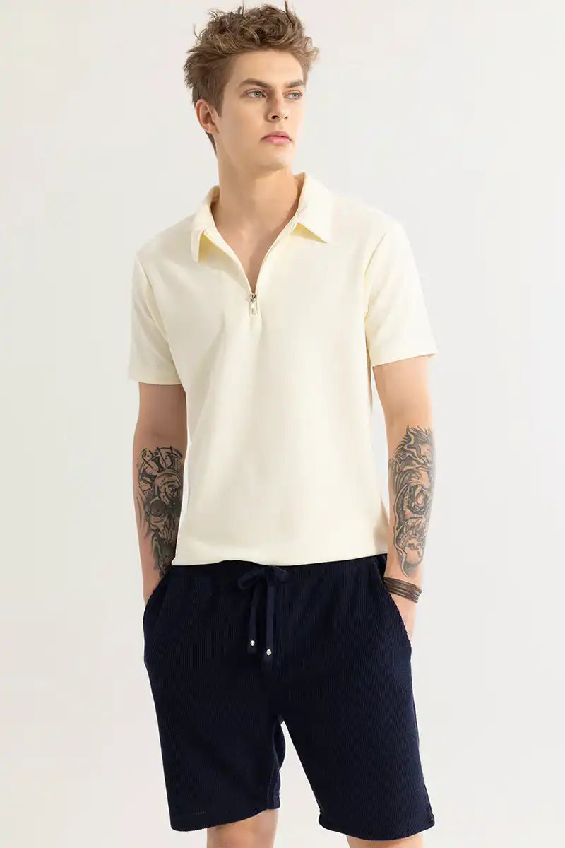 Men’s  Half Sleeve Polo T-Shirt with Zip Collar