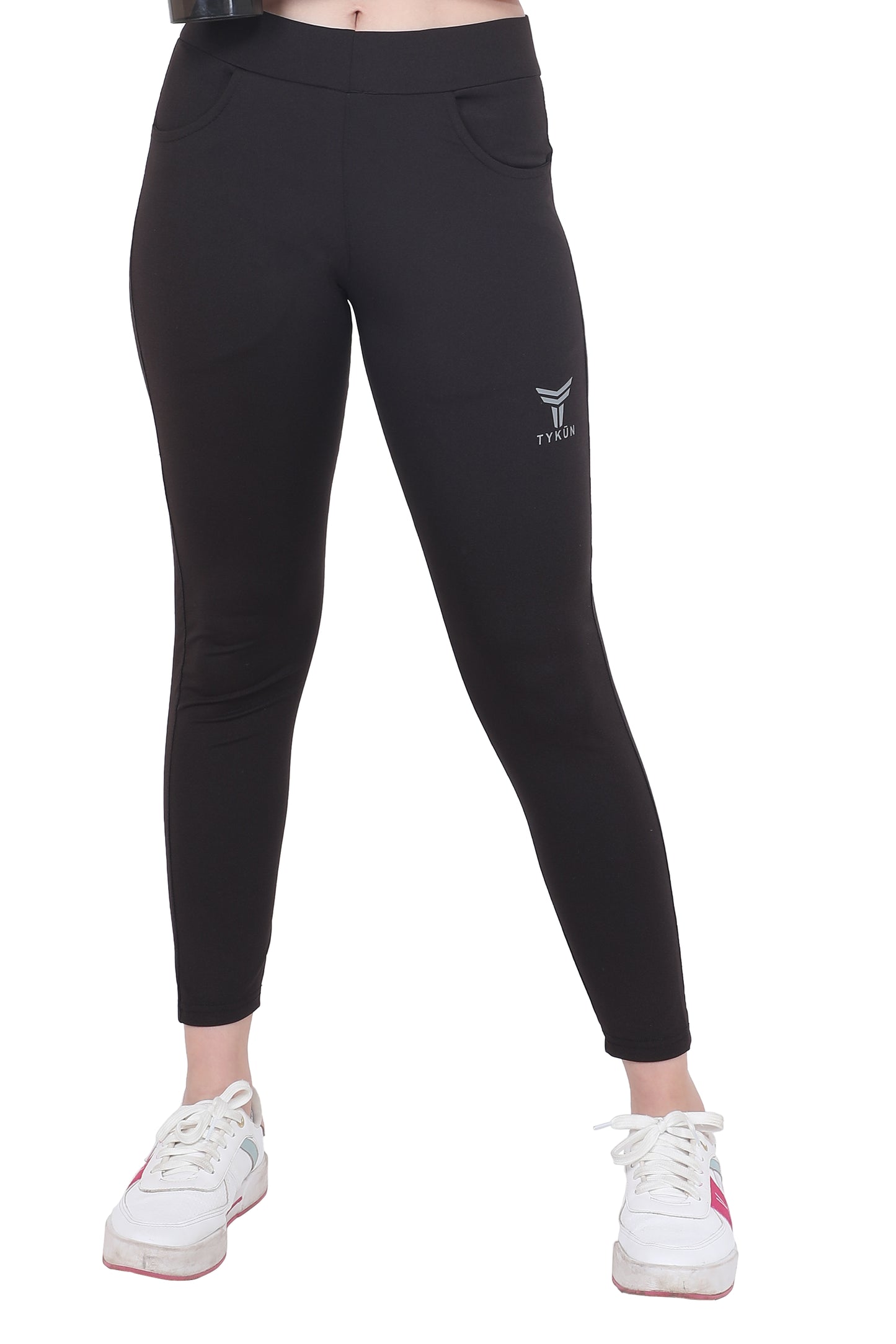TYKUN Women Solid Track Pants (Black)