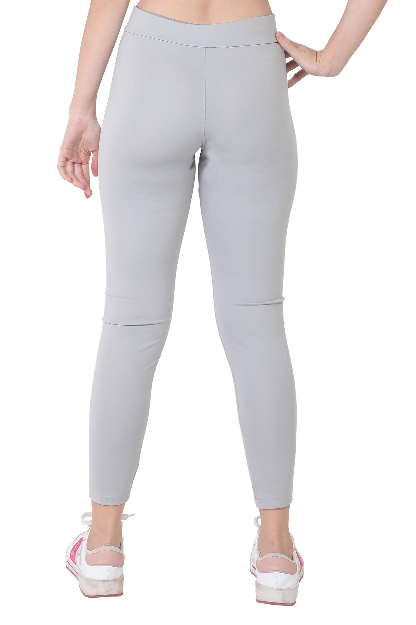 TYKUN Women Solid Track Pants (Light Grey)