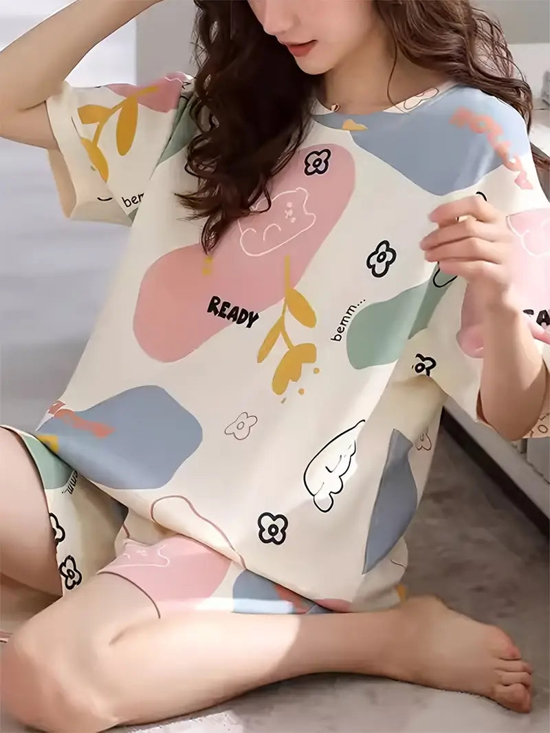 Korean Night Suit|| Lightweight Printed Set || Soft & Comfy Sleepwear for Girls & Women